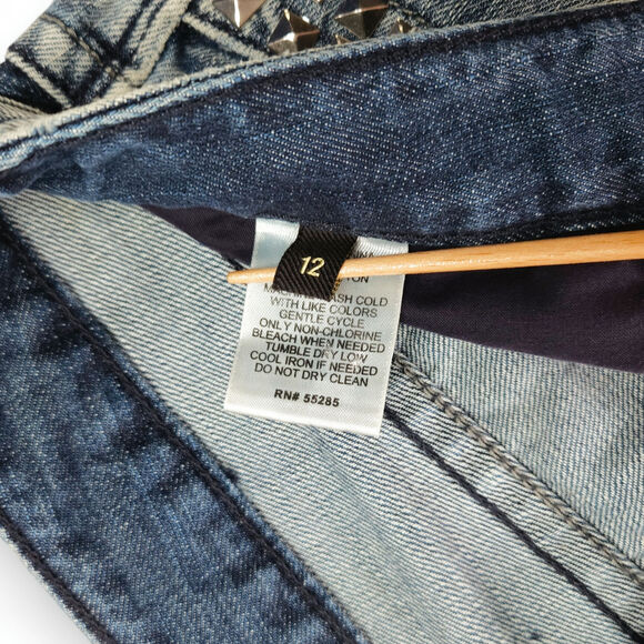 EUC Express Stella Bootcut Jeans Sz. 12 Studded Distressed Low Rise Y2K Grunge - Picture 8 of 12